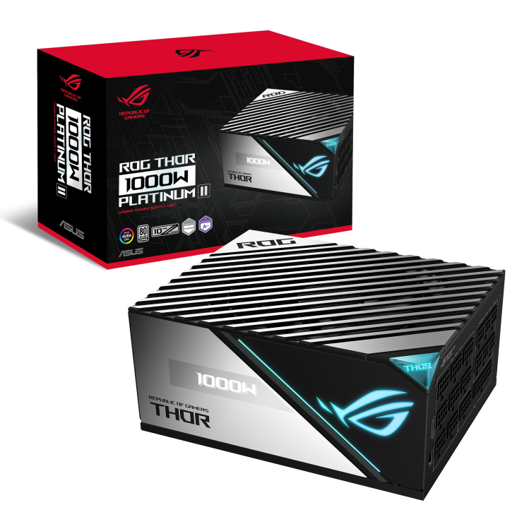 ASUS ROG THOR 1000W Platinum II, With Aura Sync & OLED Display, 1000W PSU ASUS ROG THOR 1000W Platinum II, With Aura Sync & OLED Display, 1000W PSU